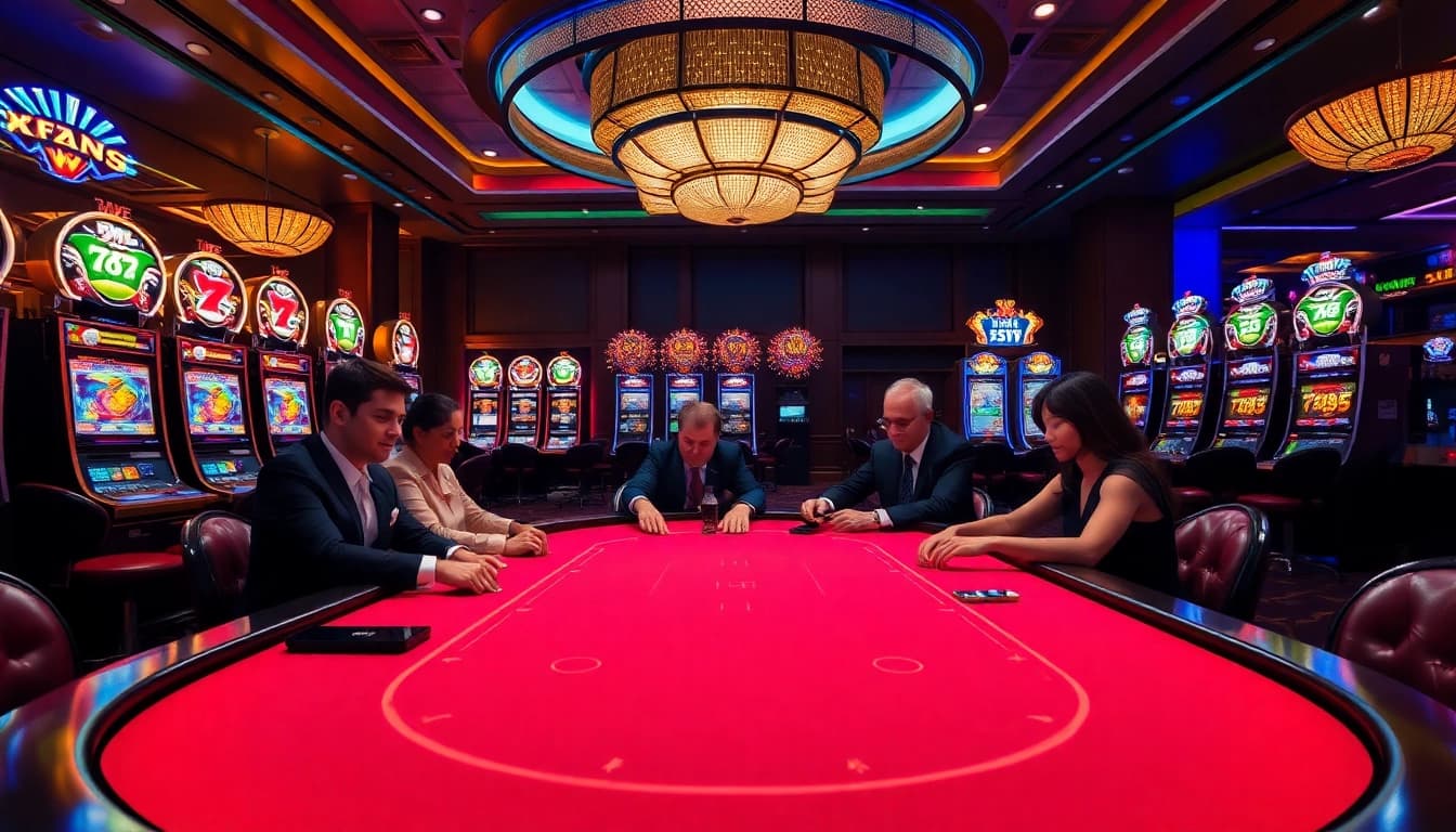 Exciting poker game scene at 789P casino with vibrant atmosphere and players engaged.