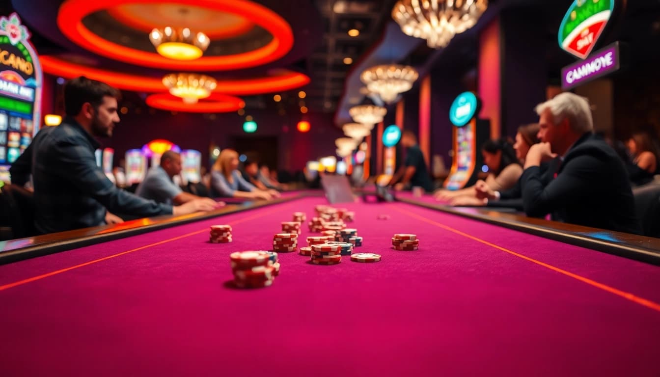 Menangkan besar di Slot Dana dengan suasana kasino yang energik dan menarik.