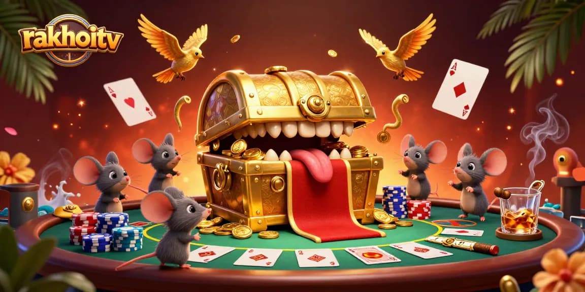 Engage with rakhoitv as treasure mice are lured by riches in a vibrant, dynamic casino scene.