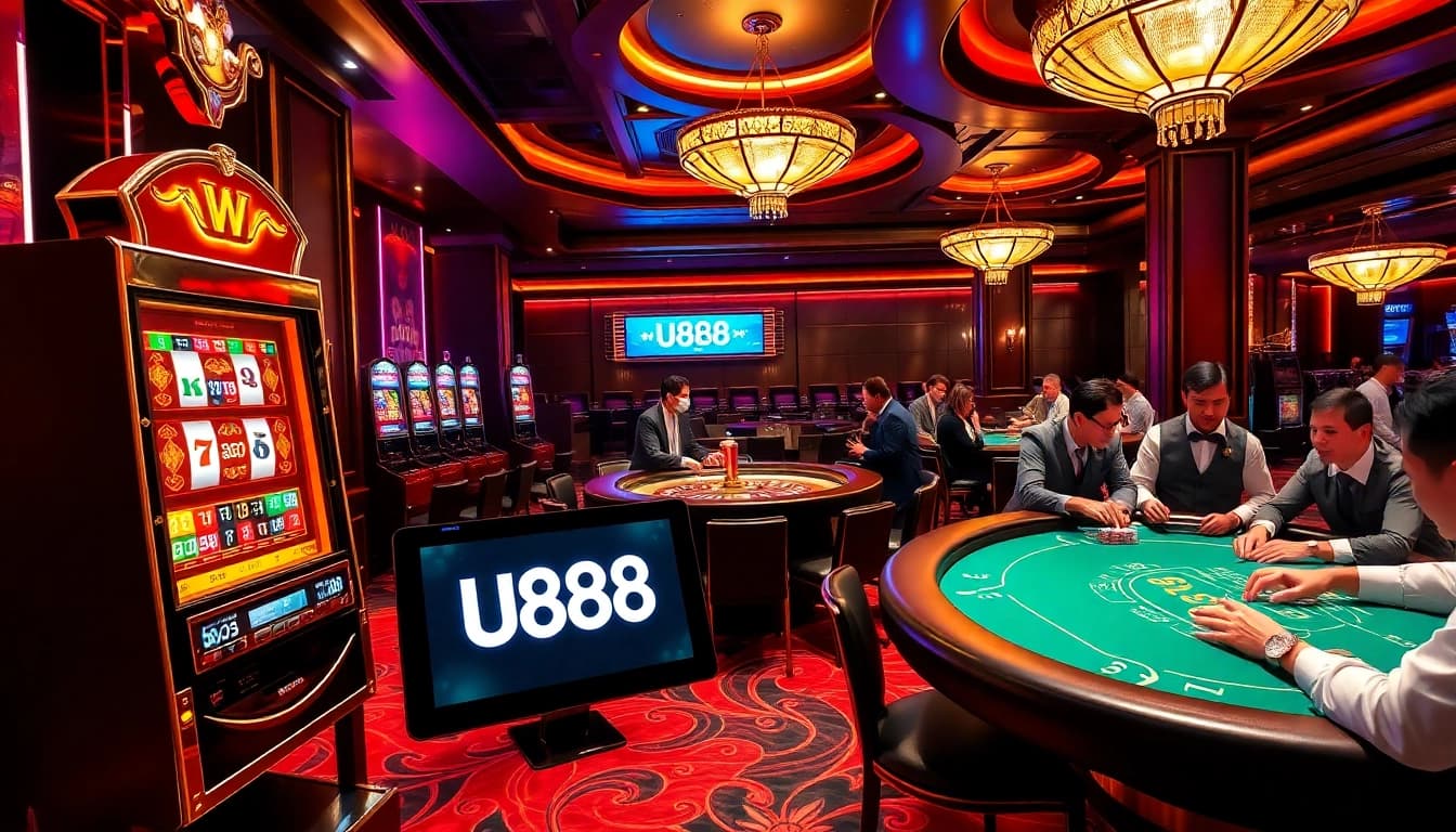 Experience thrilling gameplay at U888 with vibrant casino tables and exciting slot machines.