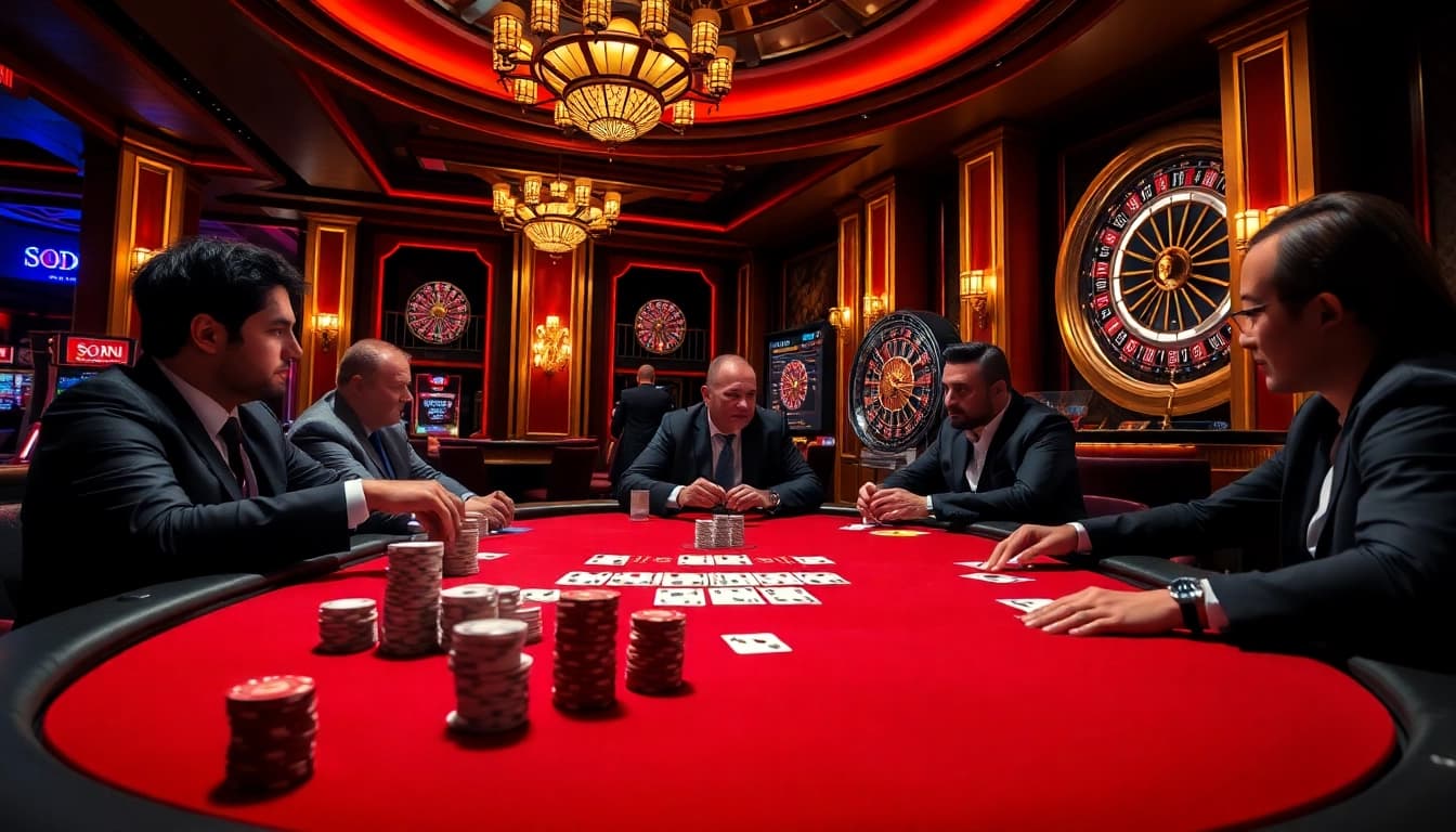 Experience high-stakes excitement at SODO CASINO with vibrant poker tables and thrilling action.