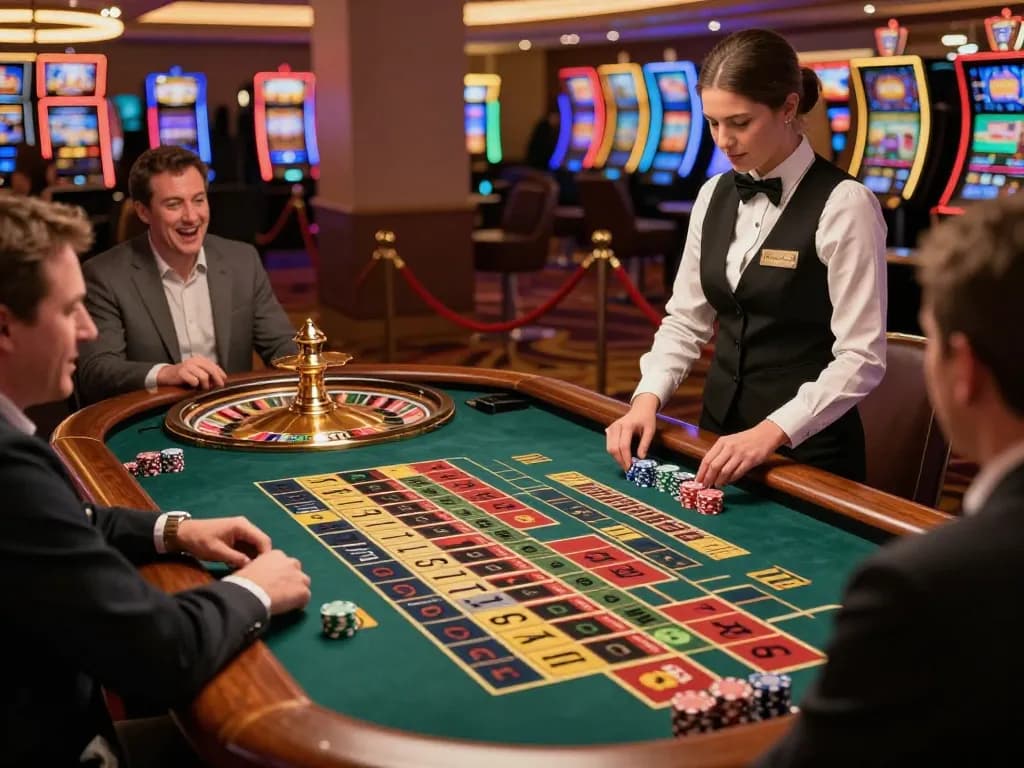 Experience the excitement of a debet strategy at a live roulette table in a luxurious casino setting