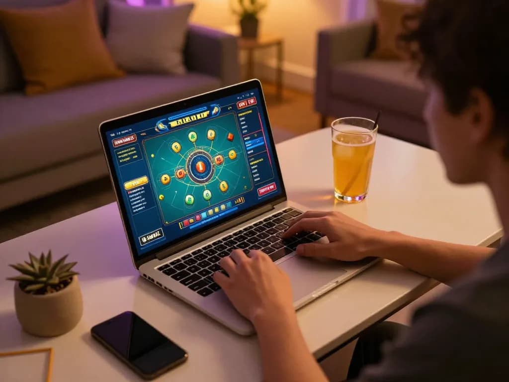 Player engaging with the tài xỉu game interface online, showcasing a modern gaming setup and responsible entertainment.