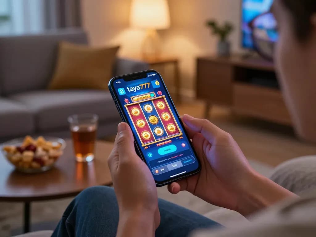Enjoying an engaging gaming experience on the taya777app while relaxing at home.