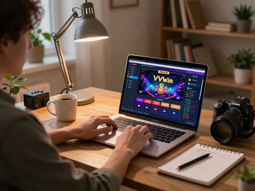 Engaging online gaming session at VVVwin platform, showcasing strategic betting and a cozy home atmosphere.