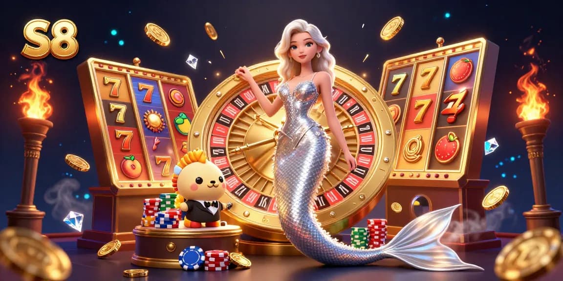 S8 offers a vibrant casino experience with exciting slot reels and stunning characters at play.