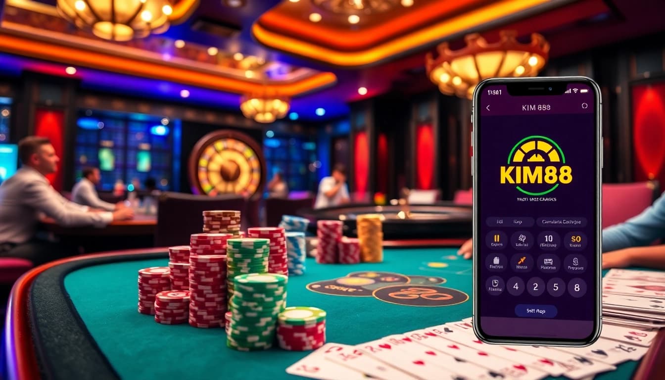 Experience the thrill of gambling with KIM88 at a luxurious casino table.