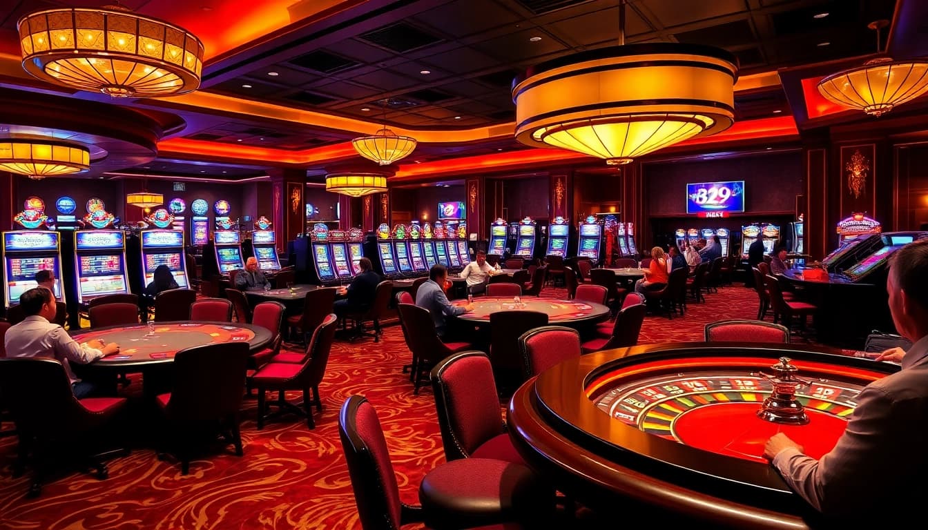 Experience thrilling gameplay at B29 with vibrant casino tables and slot machines