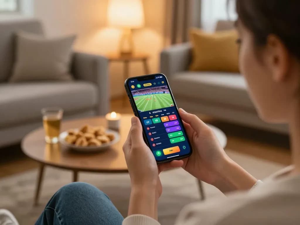 Engaging in sports betting with a smartphone at home while enjoying the game on https://xo88.farm/