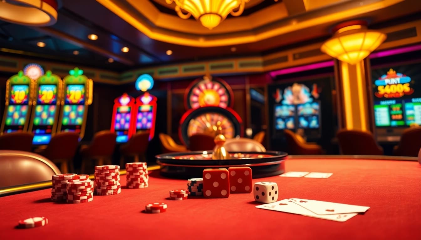 Join the excitement of Đăng Ký Nhà Cái 68VIP at a luxurious casino gaming table with cards and chips.