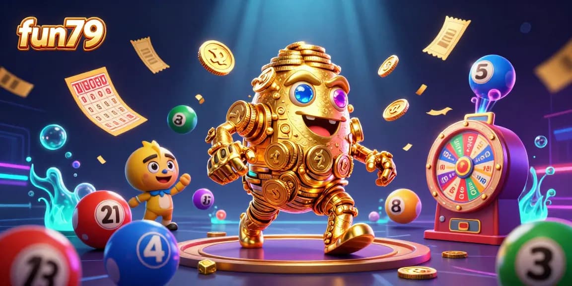 fun79 offers thrilling gaming experiences with a colorful casino scene showcasing excitement and rewards.