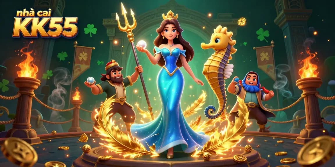 Engage with the thrilling world of nhà cái KK55 featuring vibrant casino elements and captivating characters.