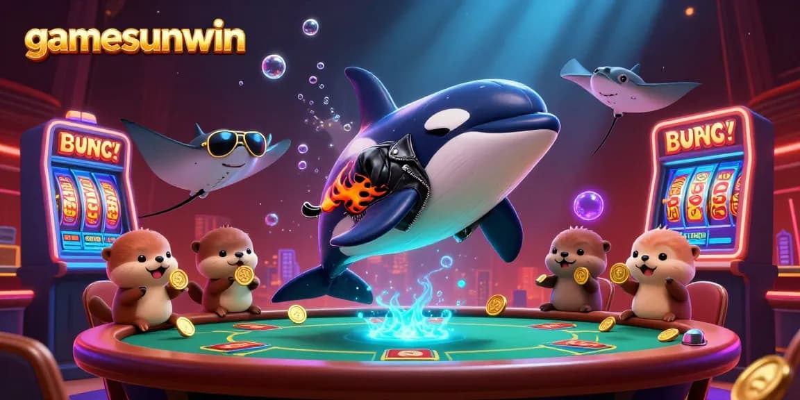 Experience the thrill of gamesunwin's dynamic casino atmosphere with vibrant characters and exciting gameplay.