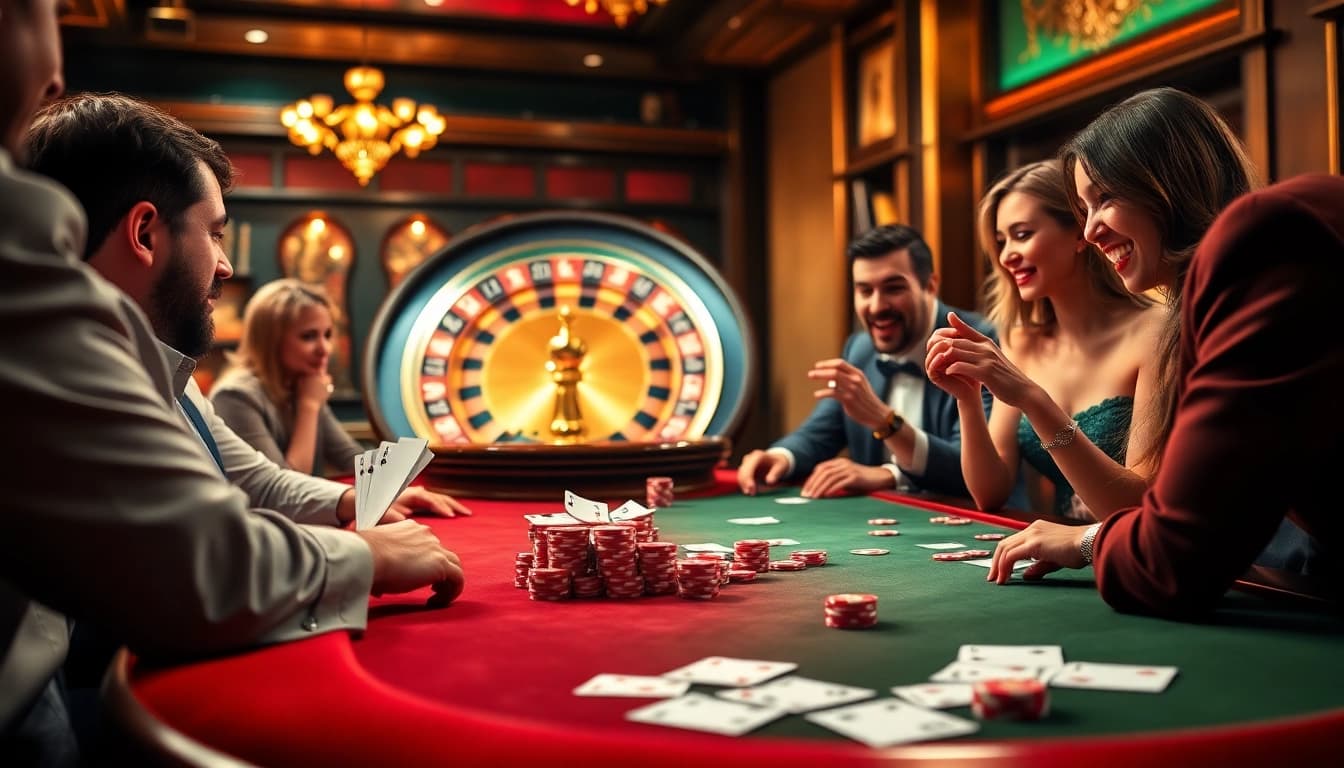 Exciting poker action at KUBET with vibrant chips and elegant cards.