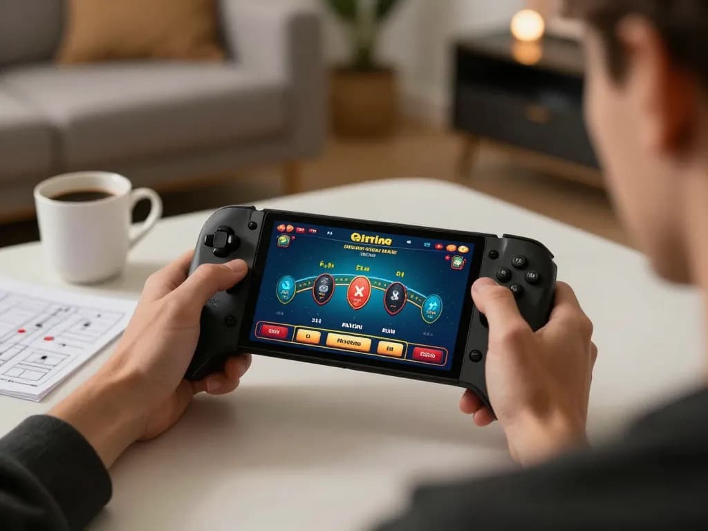 Player strategizing while enjoying blackjack on Situs Casino online in a cozy home setting
