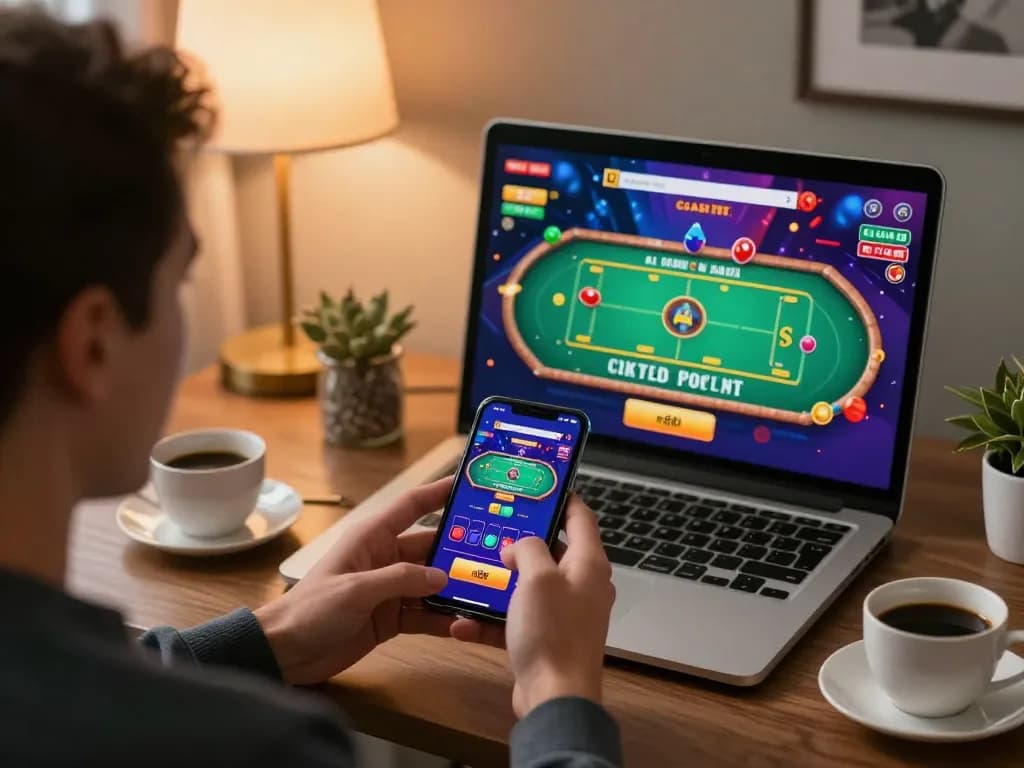 Engaging with n88 casino app while enjoying a cozy home atmosphere and exciting gameplay.