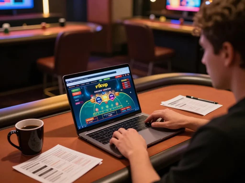 Player engaged in a live dealer game on rikvip showcasing strategic online gambling experience
