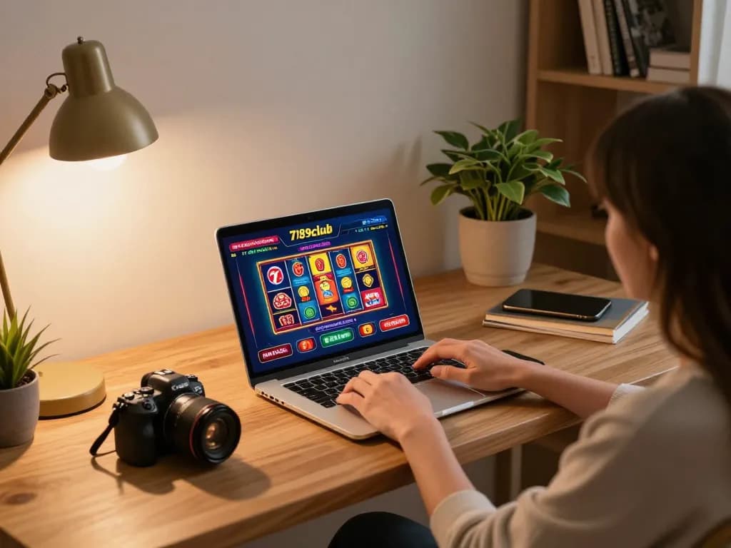 Engaging gameplay on 789club app, showcasing online casino strategies in a cozy home setting.