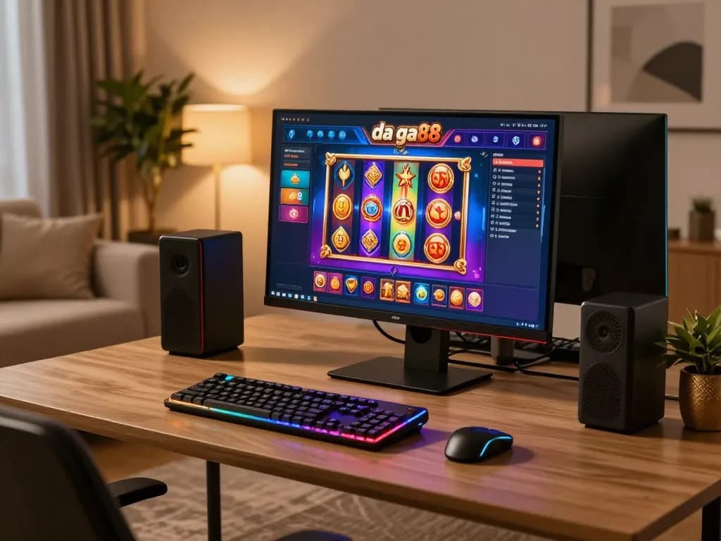 Engaging online gaming experience at da ga88 featuring vibrant slot games on modern desktop.