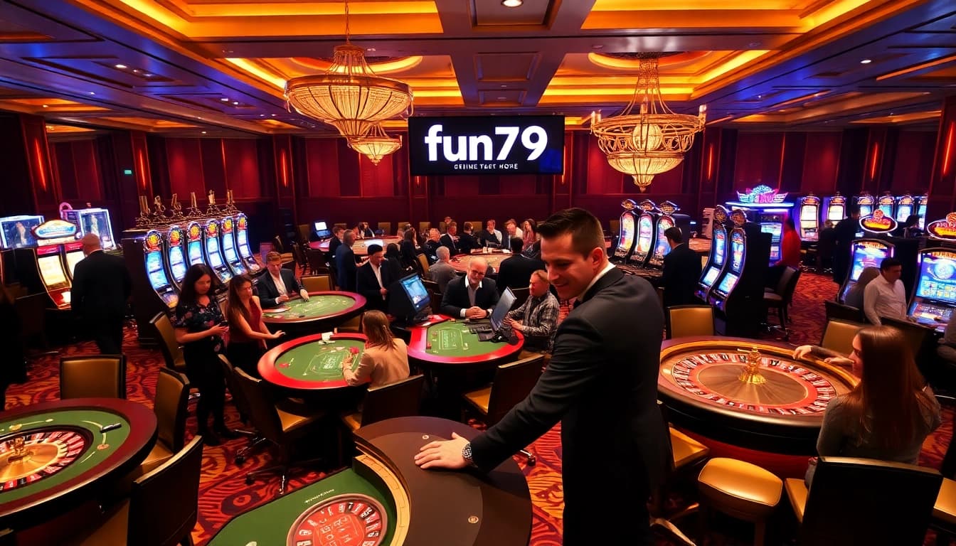Experience the excitement of gambling with fun 79 at vibrant poker tables and luxury slot machines.