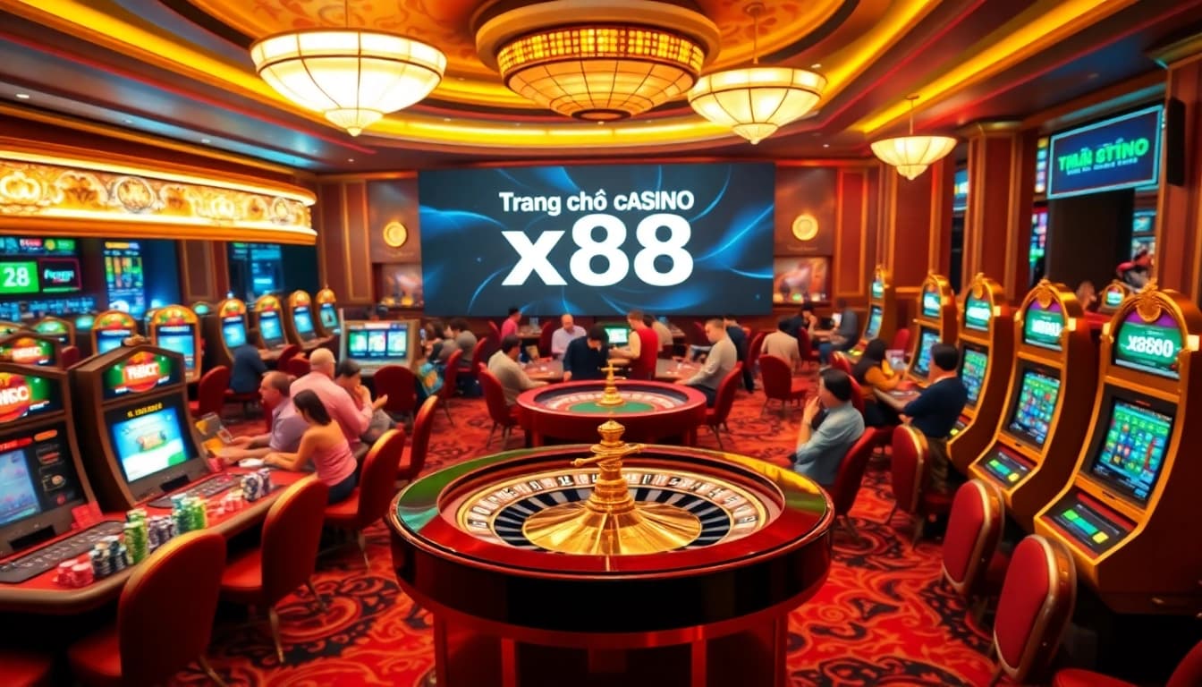 Experience the excitement of Trang chủ x88 with dynamic gaming elements in a luxurious casino setting.
