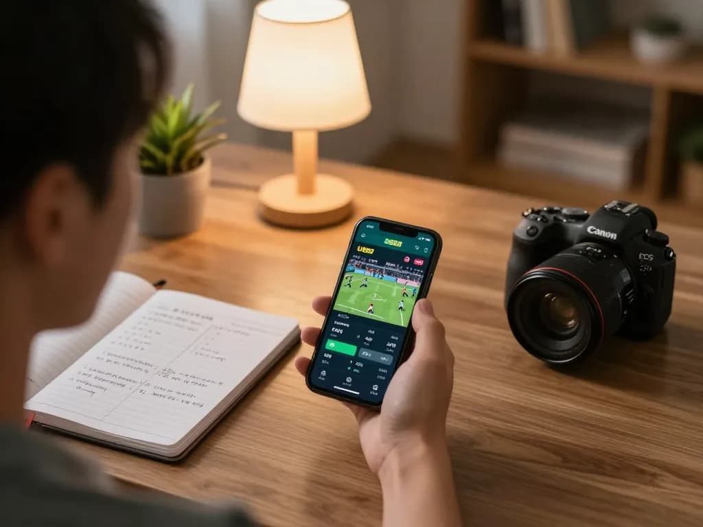 Engaging U888 sports betting on smartphone from a cozy living room setting