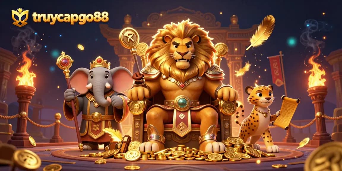 Immerse in the excitement with truycapgo88, as the lion king rules a casino of games and fortune.