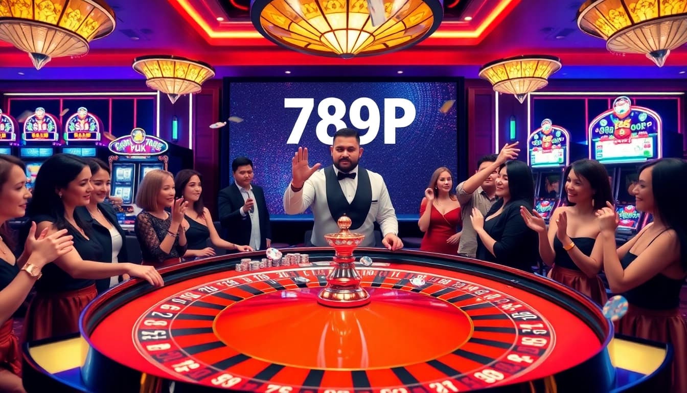 Exciting players engaging at a lively roulette table in 789P casino atmosphere.
