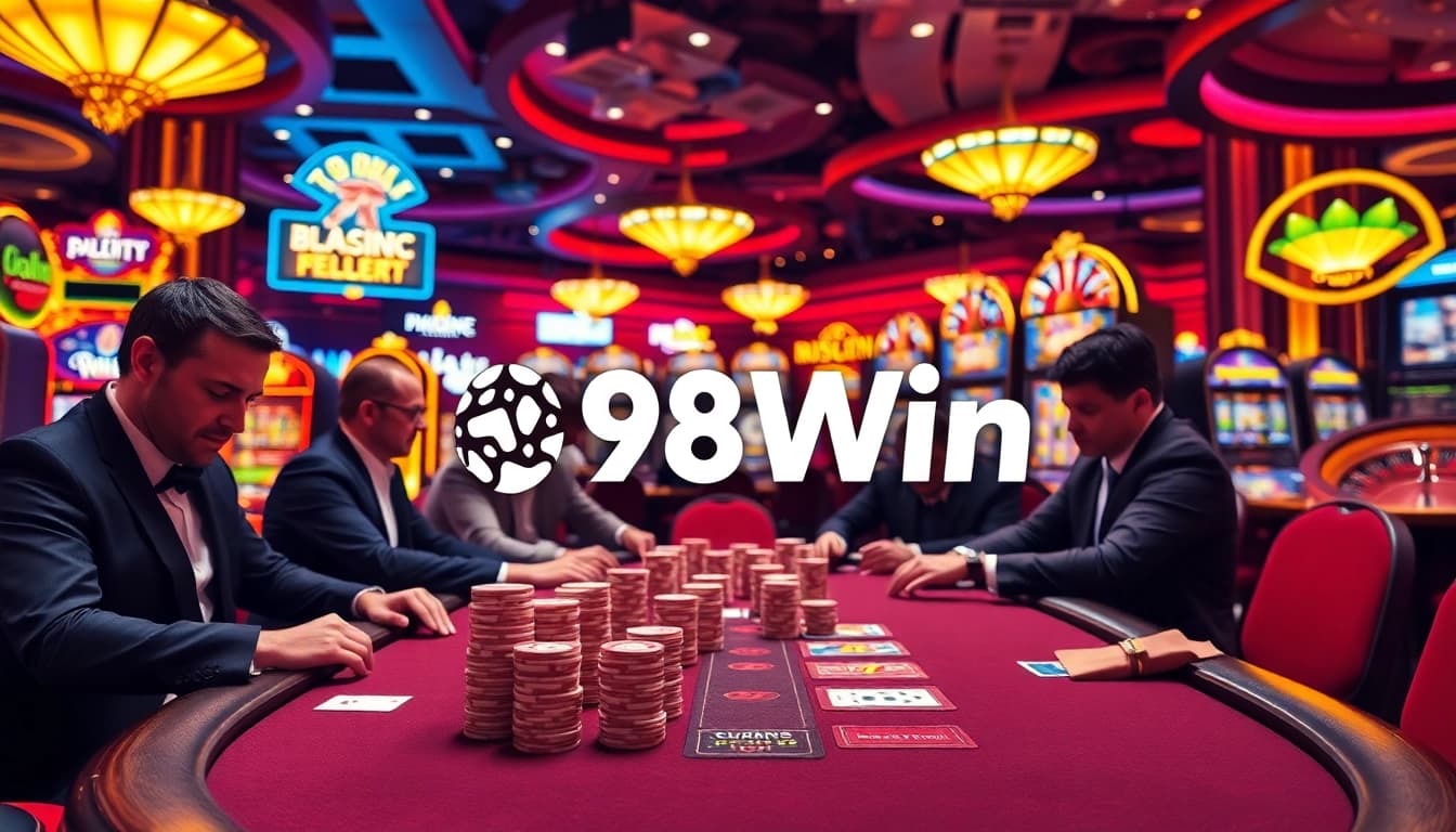 Engage in high-stakes poker at 98Win's vibrant casino, featuring exciting gameplay and luxury.