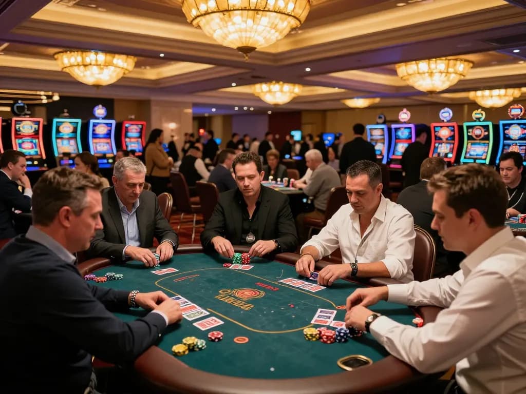 Experience thrilling gameplay at 789bet com casino with players engaging at card tables.