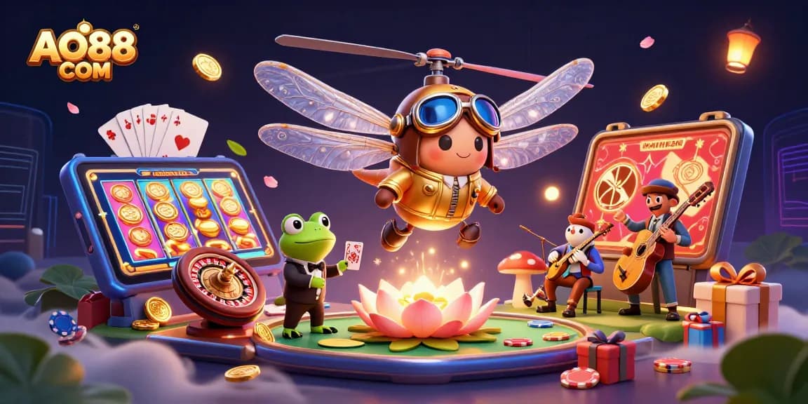 Spin to win with mesmerizing slots at AO88 COM, vibrant casino scene filled with excitement.