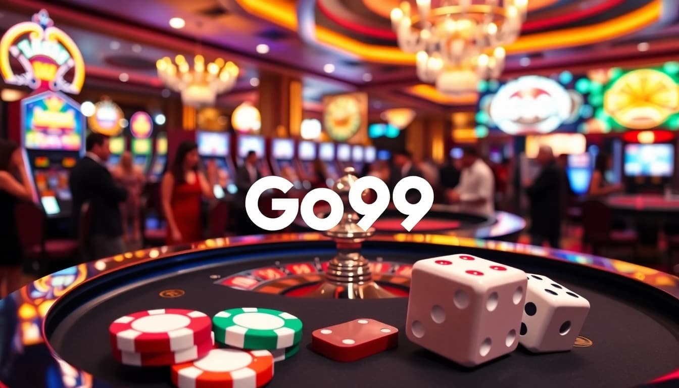 Go99 casino table showcasing poker chips and exciting gameplay atmosphere.