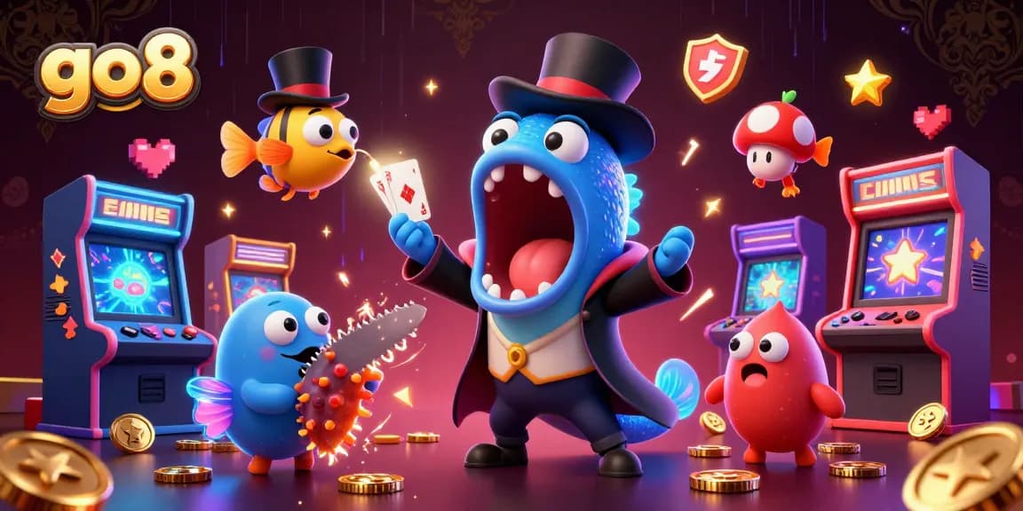 Experience go8's thrilling magic show with captivating deep-sea creatures performing casino tricks.