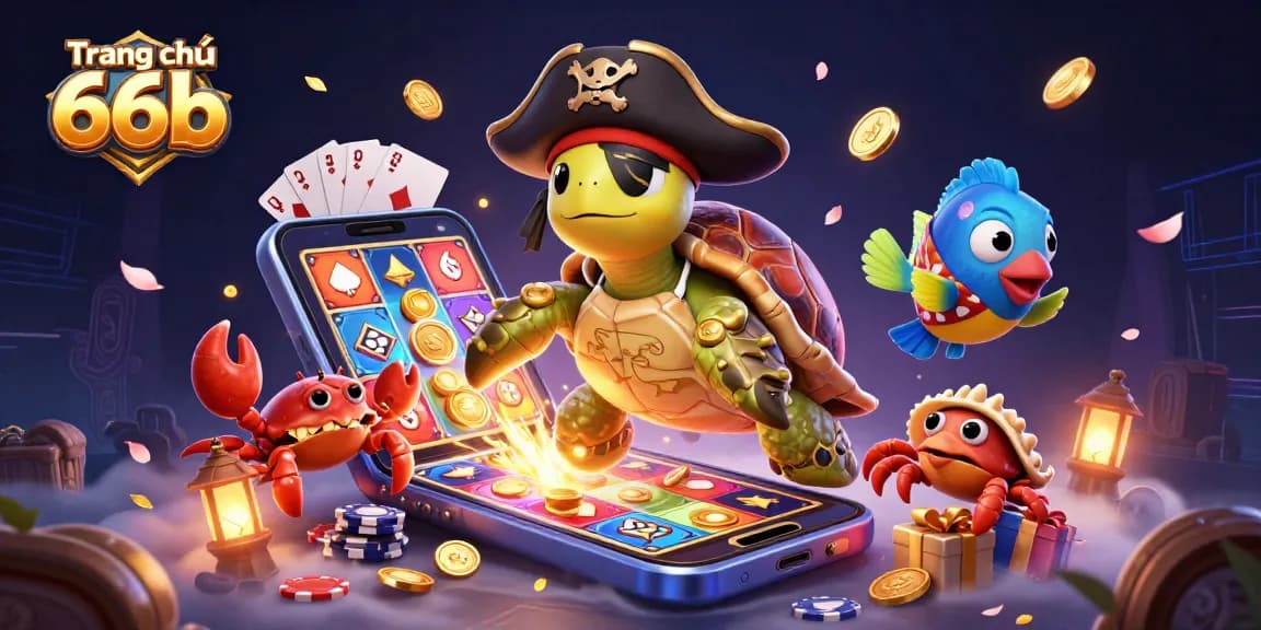 Engage with the dynamic thrills of Trang chủ 66b featuring vibrant gaming characters and casino elements.