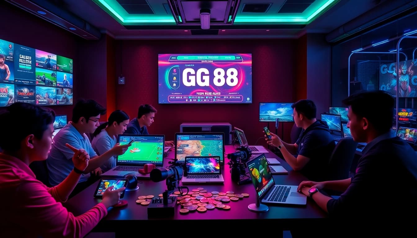 Engaging scene of players enjoying online games at GG 88 platform.