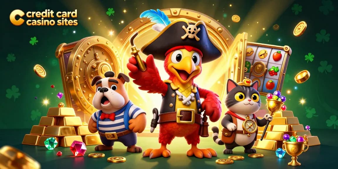 Engage with 3D casino characters amidst treasures at credit card casino sites.