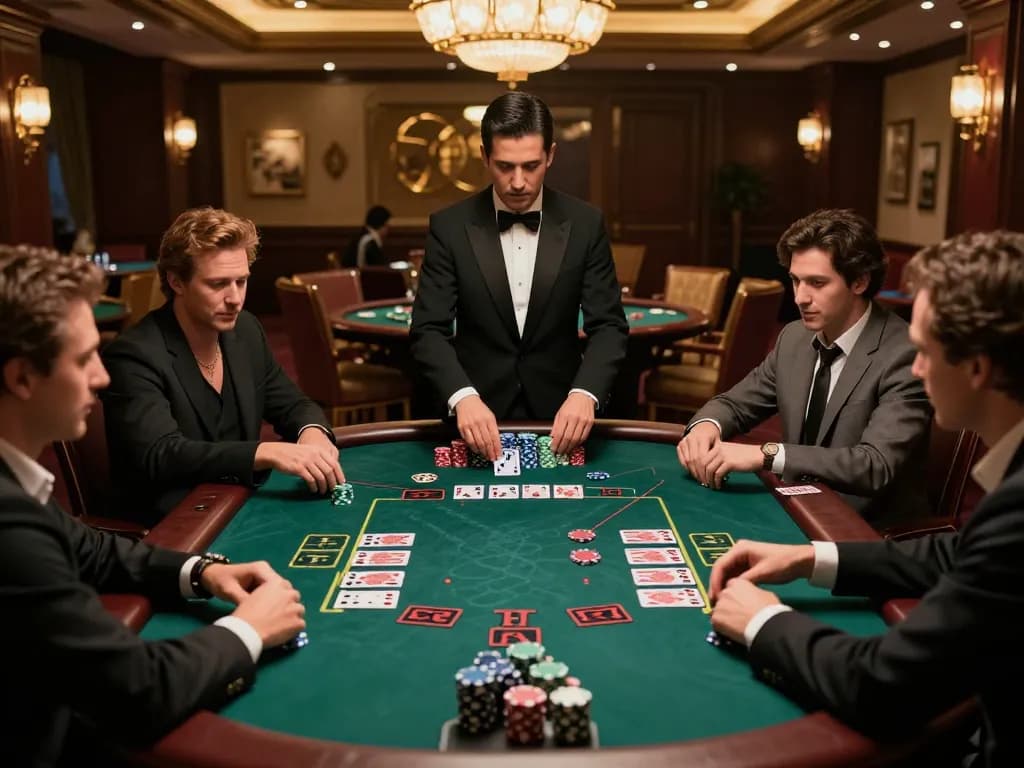 Players practicing strategies at 79KING blackjack table with intense focus and high-stakes excitement