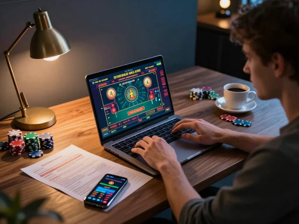 Experience fabet's exciting online gaming options with a player engaged in strategic betting.