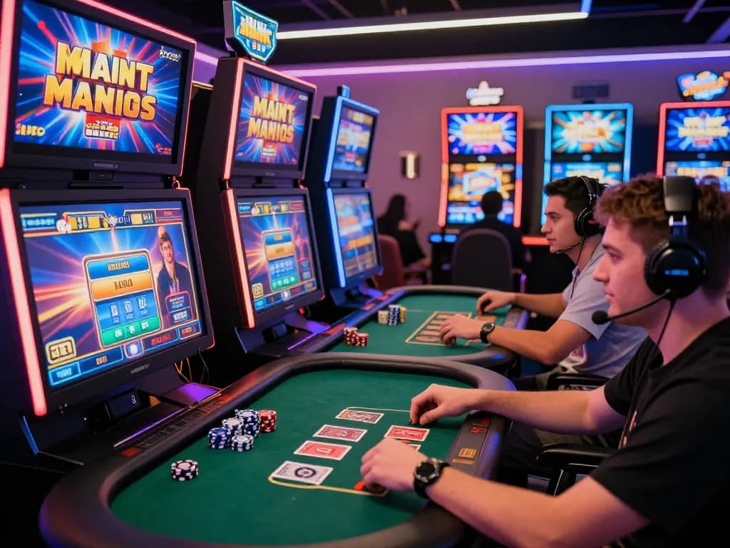 Engaging scene of online gaming experience showcasing Bomwin with vibrant graphics and players immersed in action.