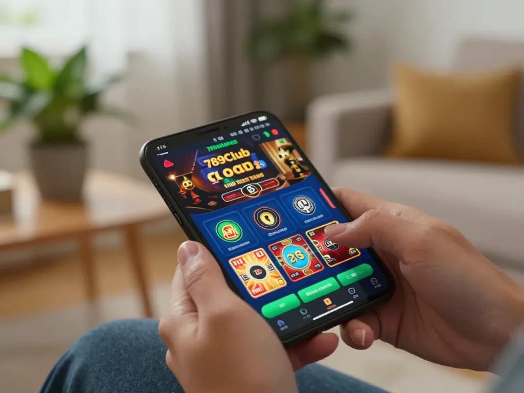 Engaging in strategic betting on the 789Club mobile app in a cozy home setting.