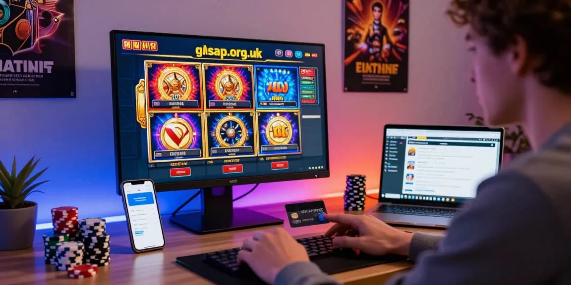 Engaging player exploring credit card casinos at gdsap.org.uk, showcasing vibrant game selection and payment options.