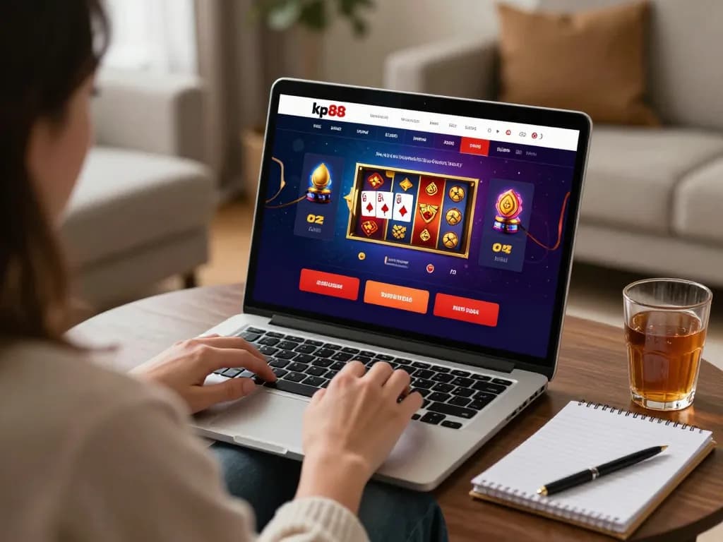 Engaging user experience at kp88 online casino on a cozy home setup.