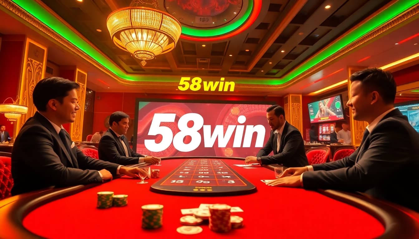 Players enjoying a thrilling live dealer game at 58win's luxurious casino.