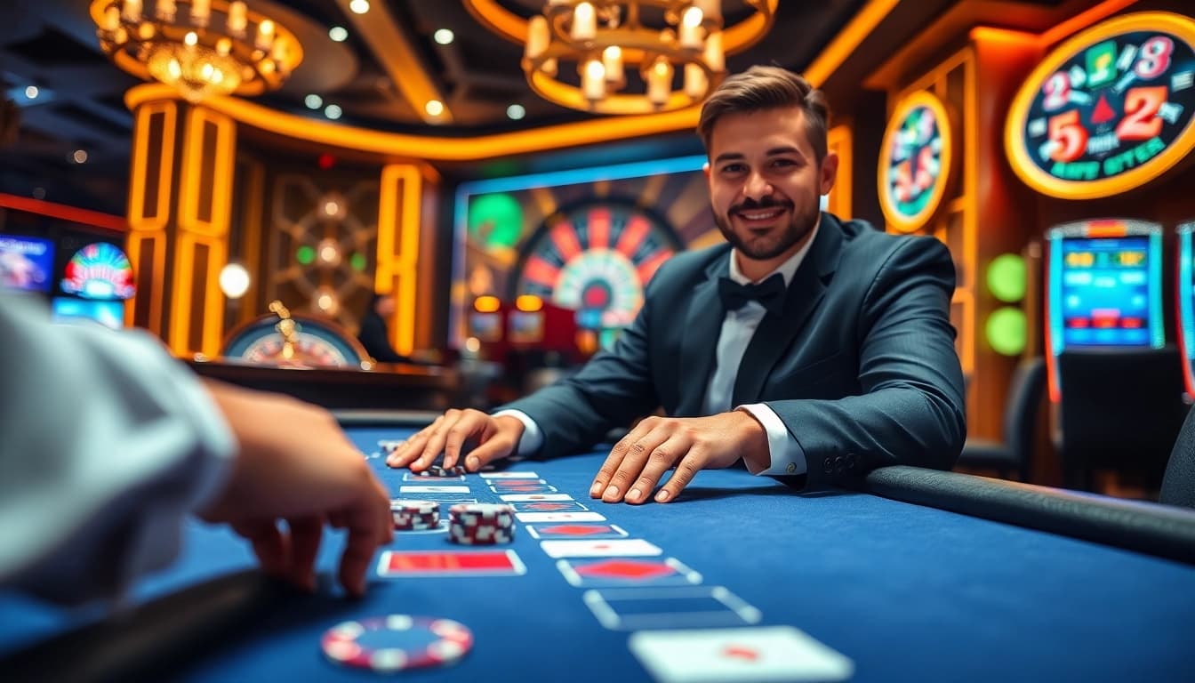 Enhance your gaming skills at S8 with vibrant blackjack tables and thrilling casino atmosphere.