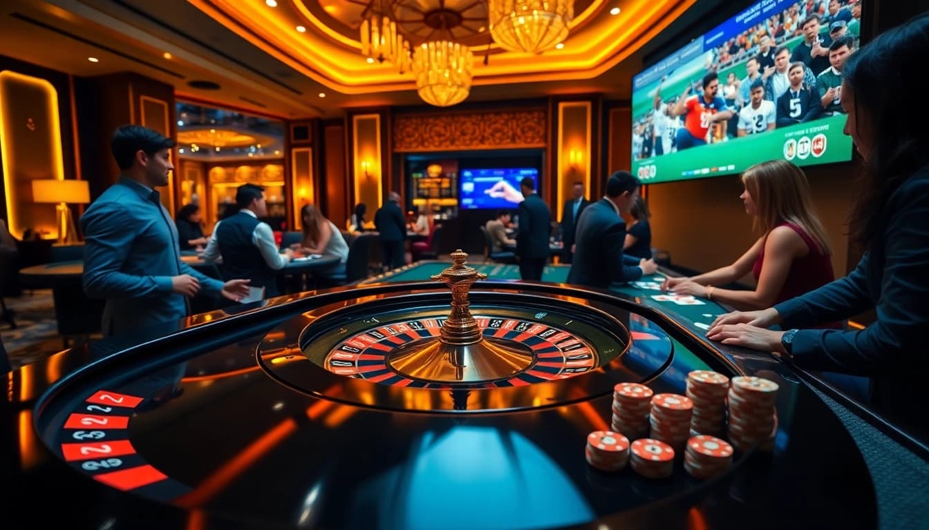 Experience live sports action on vaoluoitv while enjoying a luxurious casino atmosphere.