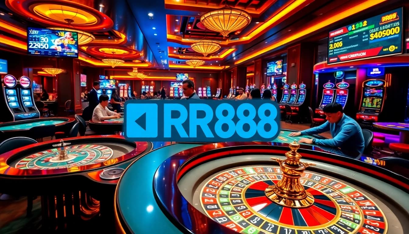 RR88 players engaging in thrilling games at a professional casino setting.