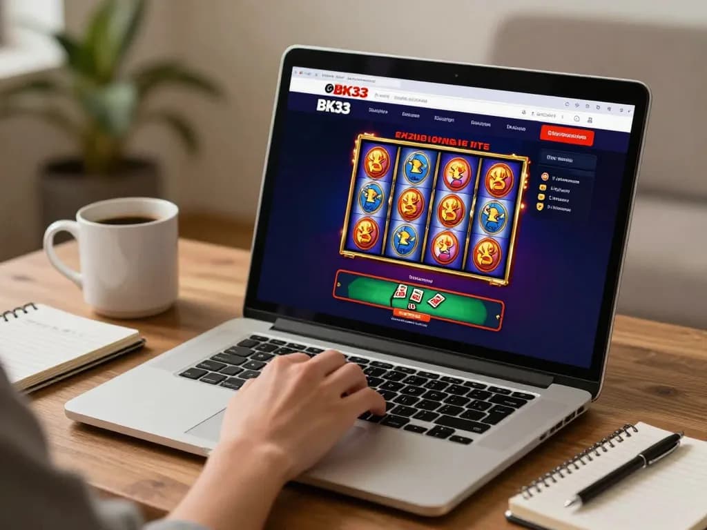 Person placing bets on the BK33 online gaming platform, showcasing dynamic casino gameplay.