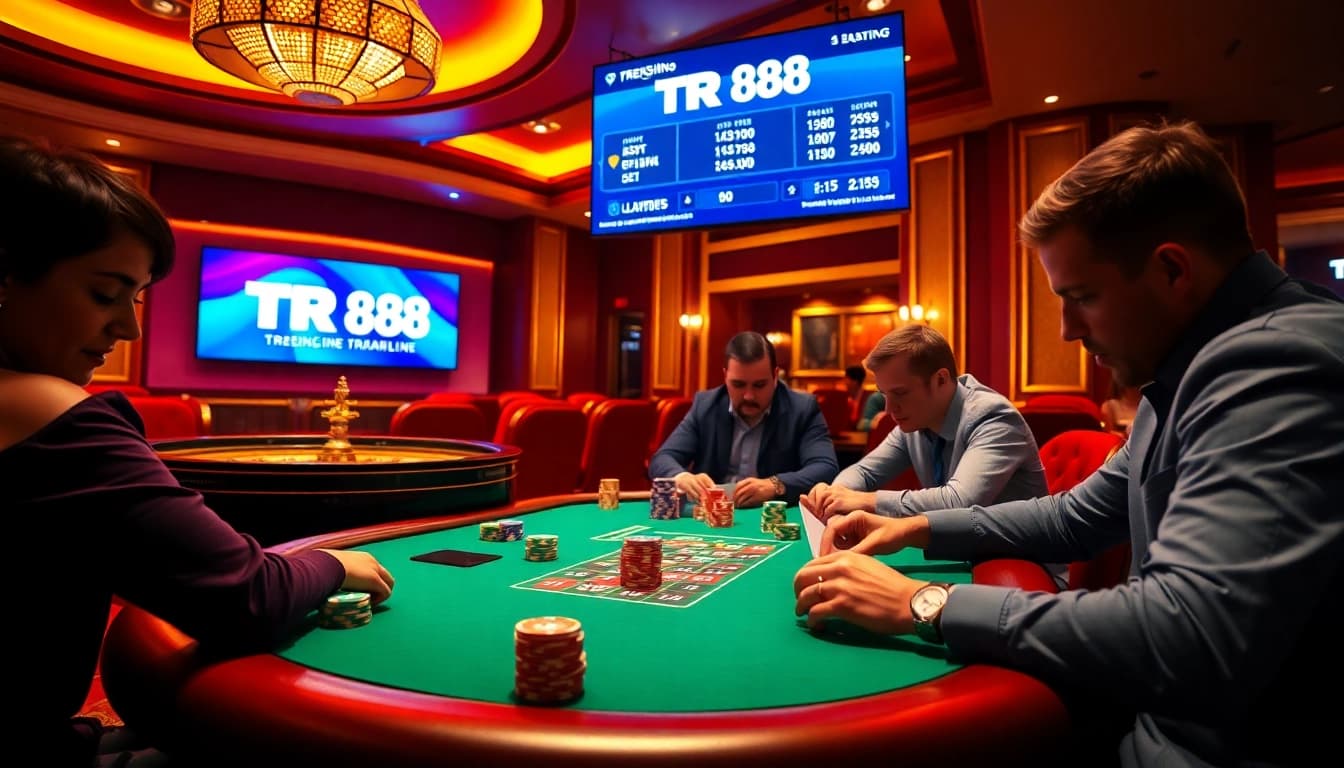 Experience the thrill of TR88 with dynamic poker action and vibrant casino atmosphere.