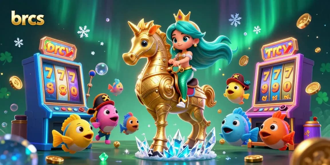 brcs showcases a vibrant casino scene featuring animated characters and interactive slot machines.