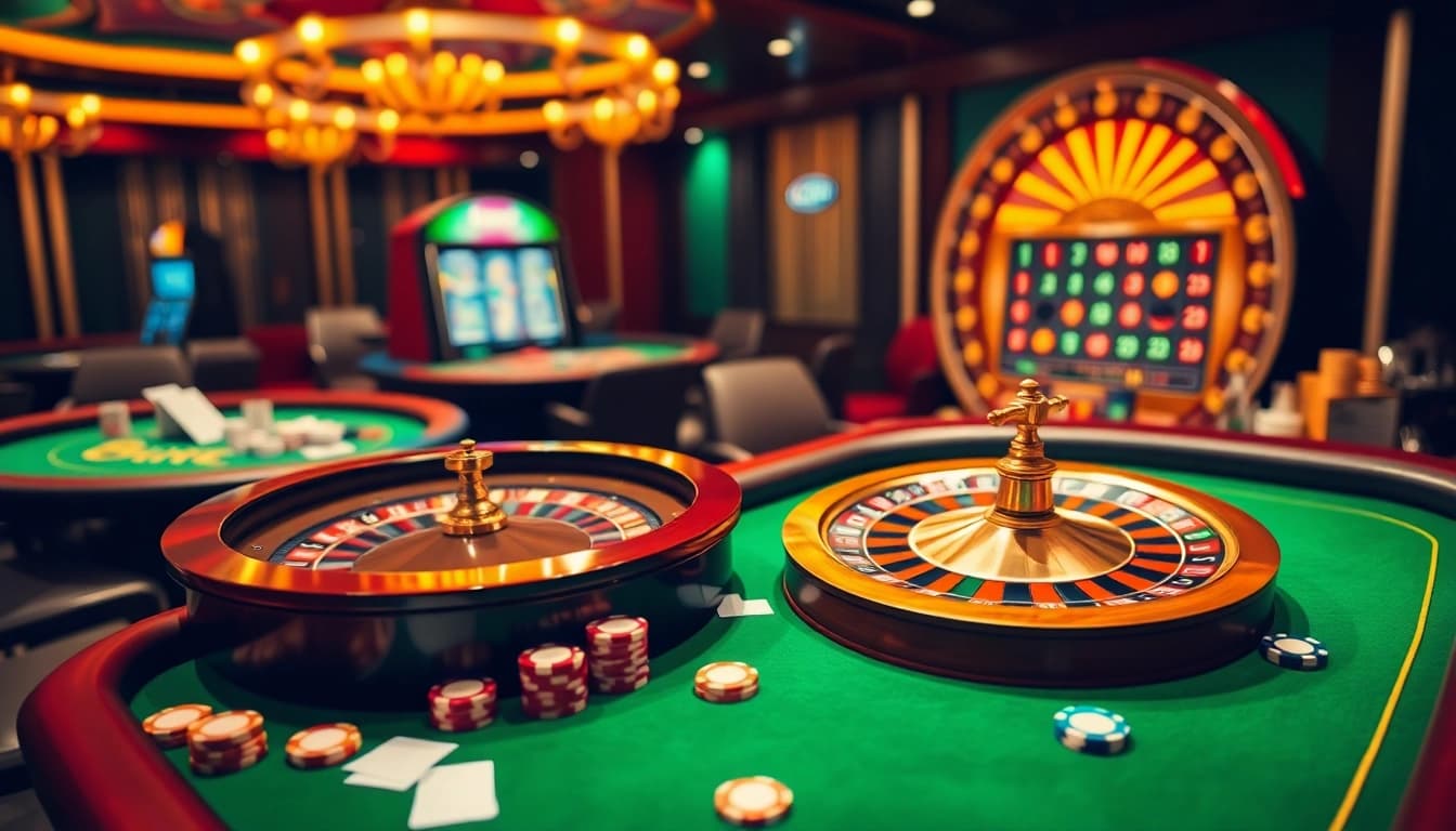Experience the thrill of casino gaming with nhà cái lc88, featuring vibrant tables, poker chips, and luxurious ambiance.